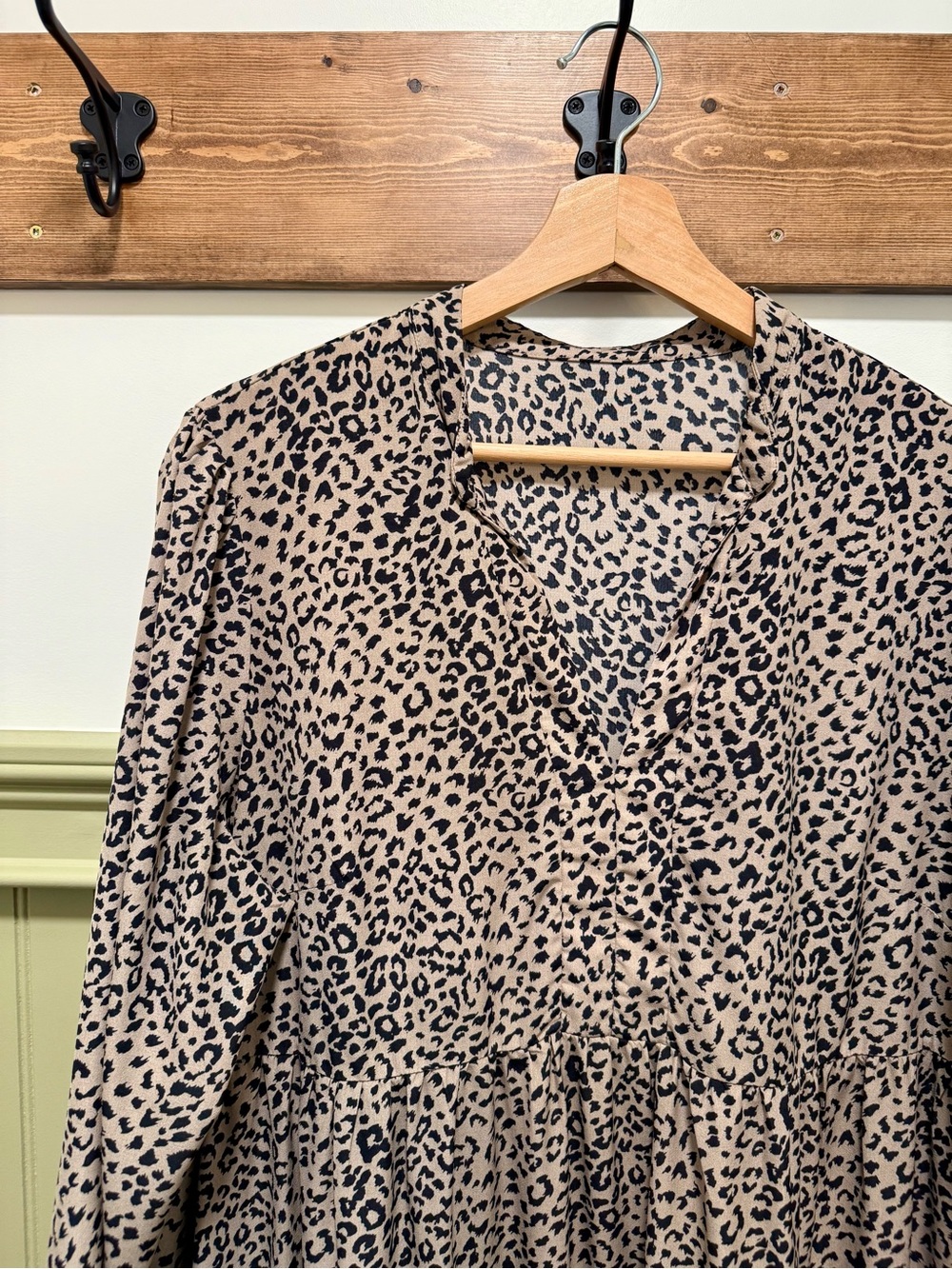 Handmade Leopard Print Tiered Flowy Oversized Maxi Dress